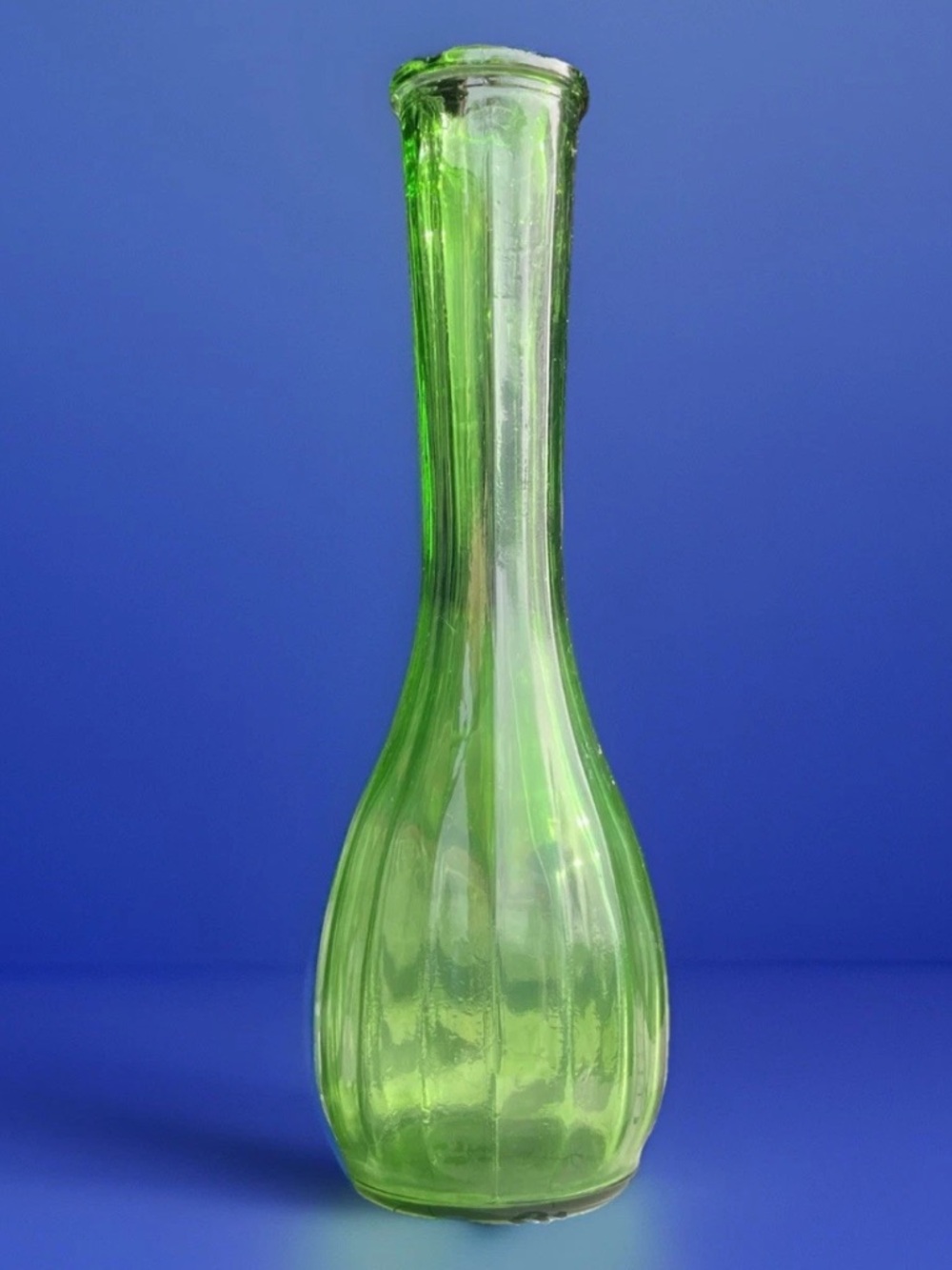 Vintage MCM Green Bud Vase 9”